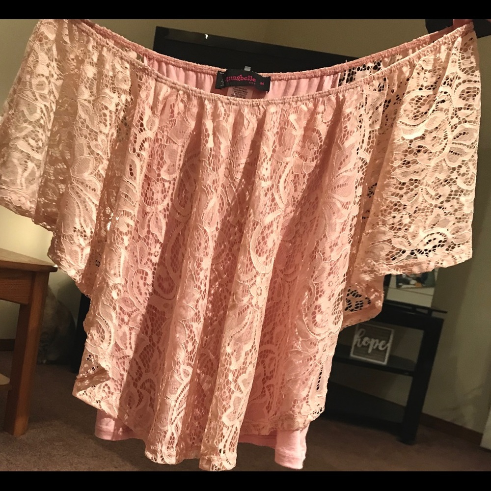 Women’s off the shoulder top all over lace blouse